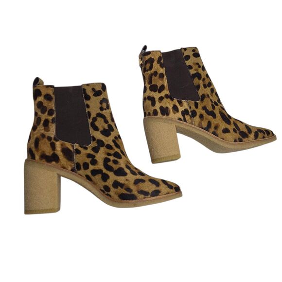 Lauren Ralph Lauren Marianna Leopard-Print Haircalf Bootie 10B Chelsea Boots NEW - Picture 15 of 16